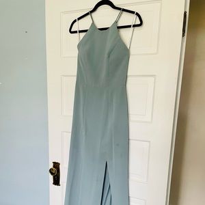 Sage green/blue After six long dress